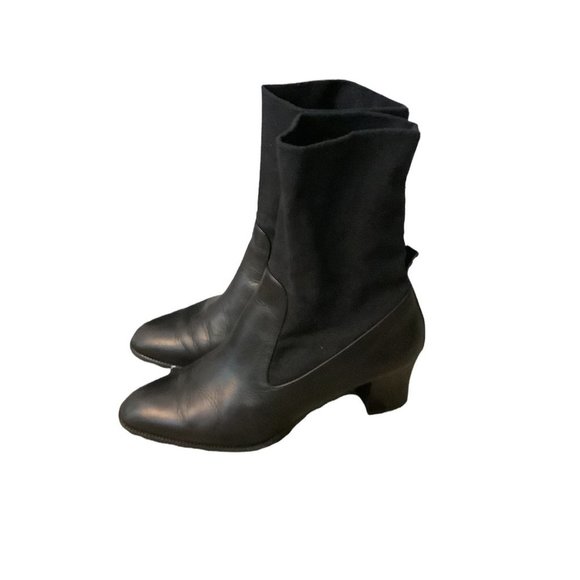PAUL GREEN Women's Black Leather Almond Toe Block Heel Boots-Size 6 - Picture 14 of 16